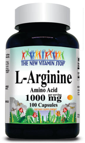 BUY 1 GET 2 FREE L-Arginine Free Form 1000mg 100 or 200 Capsules