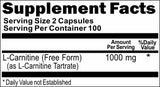 50% off Price L-Carnitine Free Form 1000mg 200 Capsules 1 or 3 Bottle Price