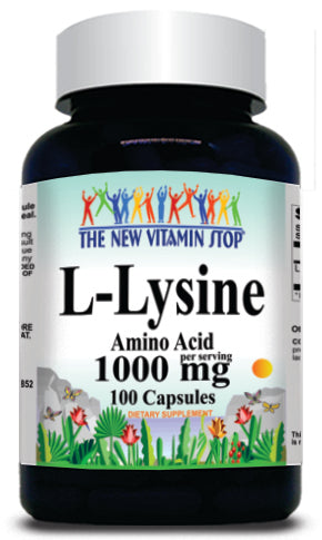 BUY 1 GET 2 FREE L-Lysine Free Form 1000mg 100 or 200 Capsules
