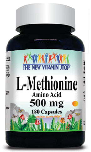 50% off Price L-Methionine Free Form 500mg 180 Capsules 1 or 3 Bottle Price