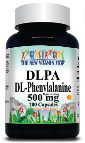 50% off Price DL-Phenylalanine Free Form 500mg 200 Capsules 1 or 3 Bottle Price