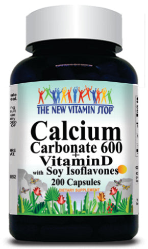 50% off Price Calcium Carbonate 600mg + Vit D and Soy Iso 200 Capsules 1 or 3 Bottle Price