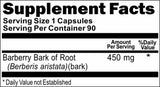 50% off Price Barberry Bark of Root 450mg 90 Capsules 1 or 3 Bottle Price