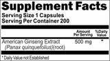 50% off Price American Ginseng Extract 500mg  200 Capsules 1 or 3 Bottle Price