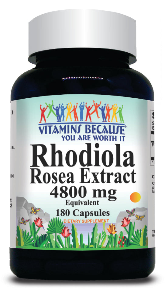 BUY 1 GET 2 FREE Rhodiola Rosea Extract 4800mg Equivalent 180 Capsules