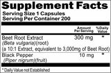 50% off Price Beet Root Extract Black Pepper Equivalent 3000mg 200caps 1 or 3 Bottle Price