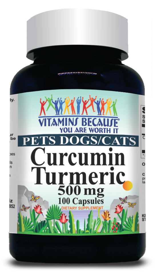 50% off Price PETS Dogs/Cats Curcumin Turmeric 500mg 100 Capsules