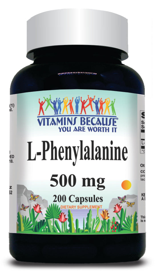 50% off Price L-Phenylalanine Free Form 500mg 200 Capsules