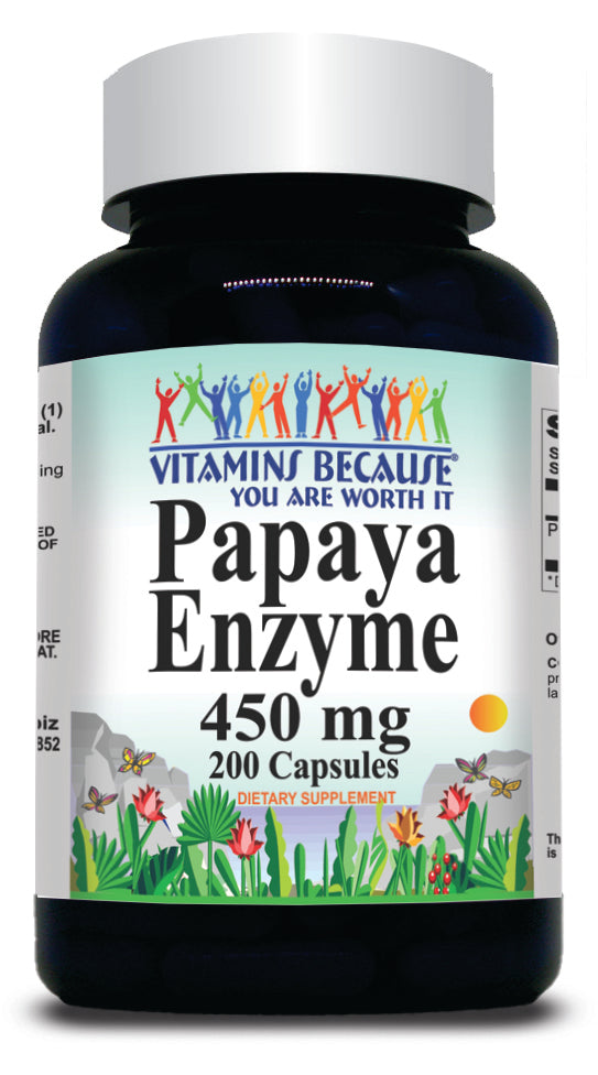 50% off Price Papaya Enzyme 450mg 200 Capsules